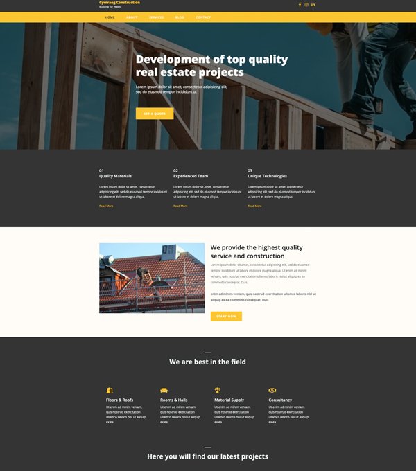 website design example of website created for client